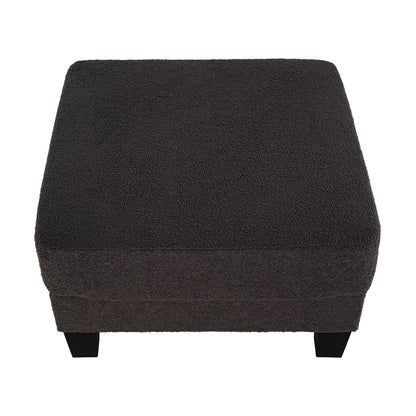Dark Gray 3-Piece Sofa Set with Storage Ottoman & USB Charging