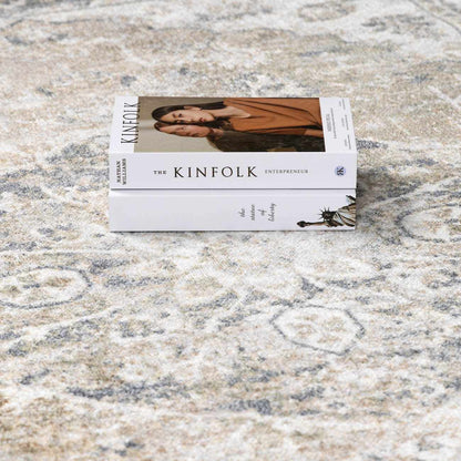 Rudo Beige Flat Pile Washable Rug