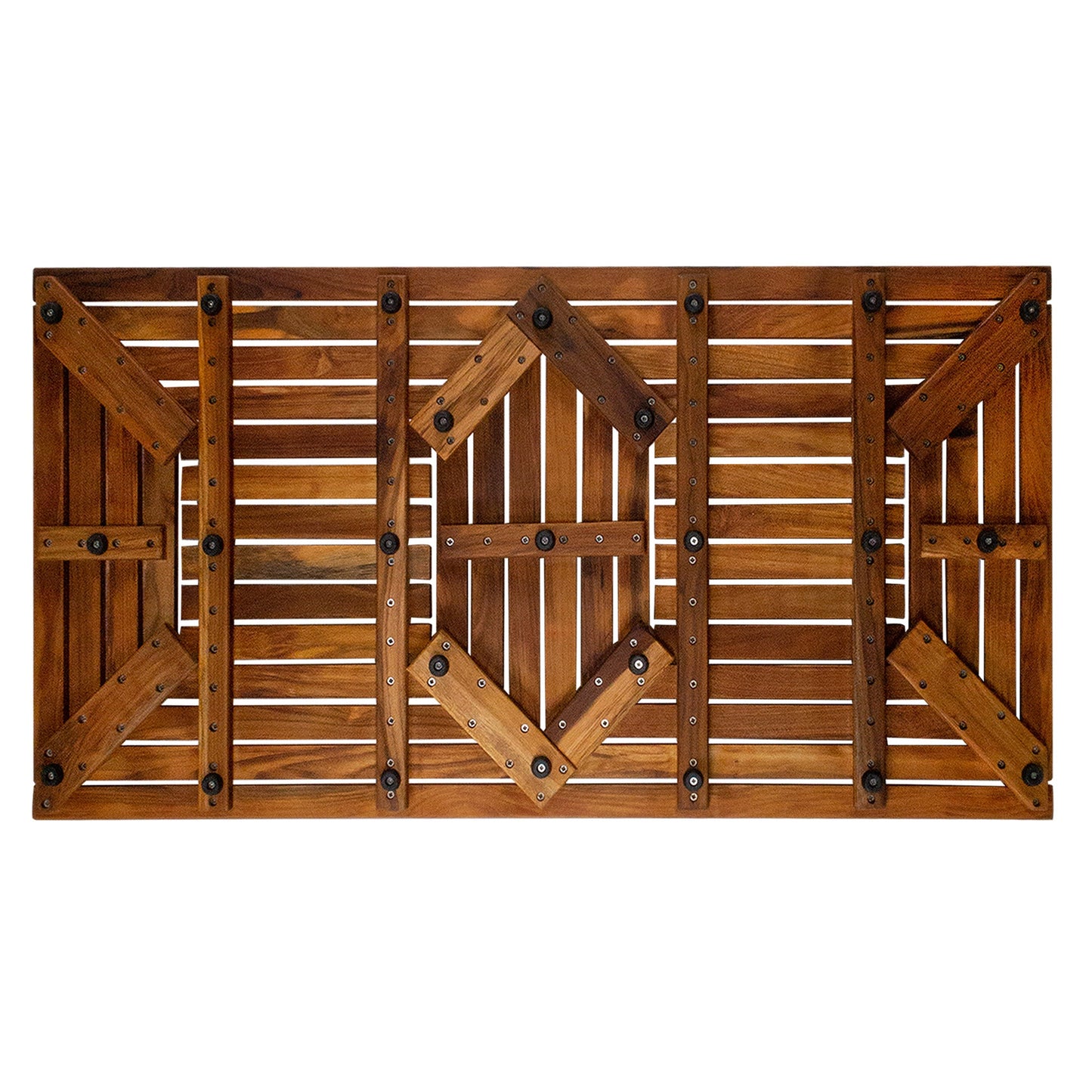 Denver Oiled Double Framed Teak Shower and Bath Mat 39" x 19"
