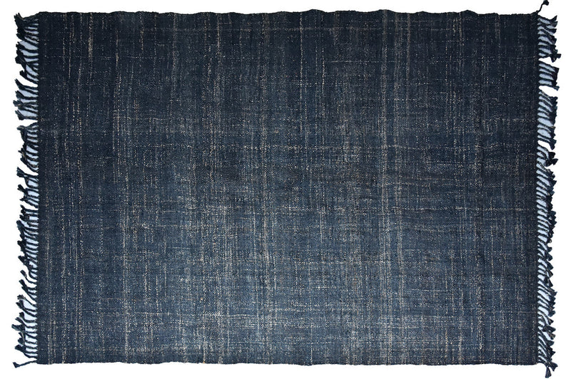 Timbergirl Textured Indigo 100% Jute Handmade Rug