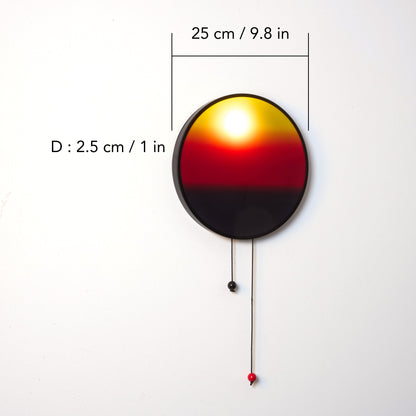 Creative Sunset Hand Pulled Night Light, Movable Sunrise to Sunset Scenery Wall Lamp, Battery Rechargeable Wall Light