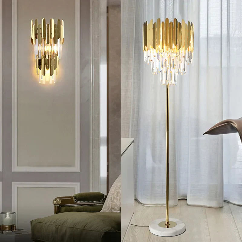 ™ Gold Crystal LED Wall Lamp for Elegant Home Lighting