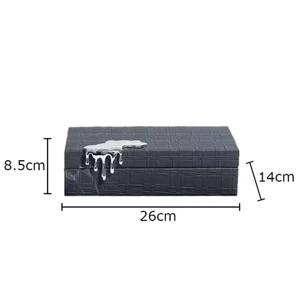 DecorBites™ Gold-plated Woven Leather Jewelry Box: Exquisite Storage Jar for Dresser and Desk