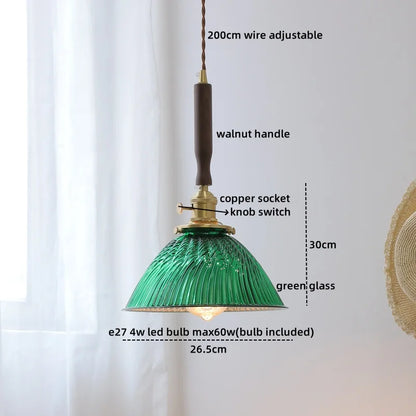 DecorBites™ Blue Glass LED Pendant Lamp for Dining Living Room Bedroom