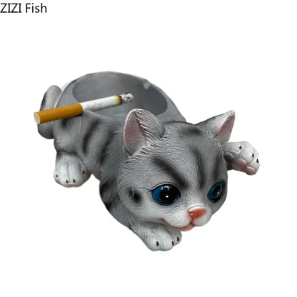 DecorBites™ Kittens & Puppies Resin Ash Tray - Smoking Accessories for Office Table