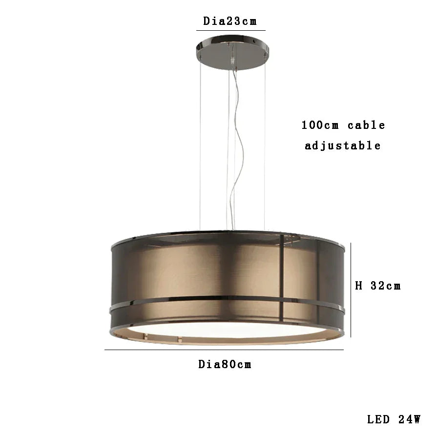 DecorBites™ Designer Fabric Ceiling Pendant Light | Luxury Round Hanging Lamp