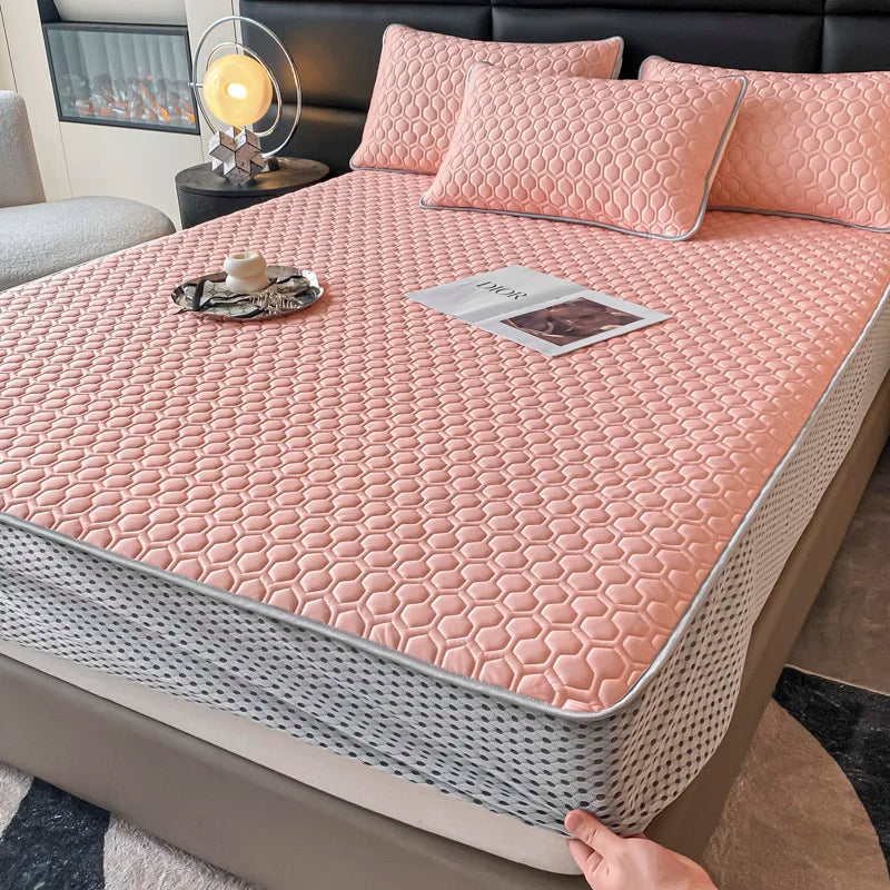 DecorBites™ Cool Summer Bed Mat Set Queen - High-quality Ice Silk Fabric