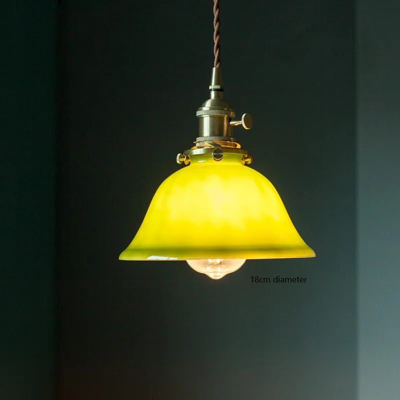 ™ Green Glass LED Pendant Light for Home, Restaurant, Bar, and Loft Style Decor.