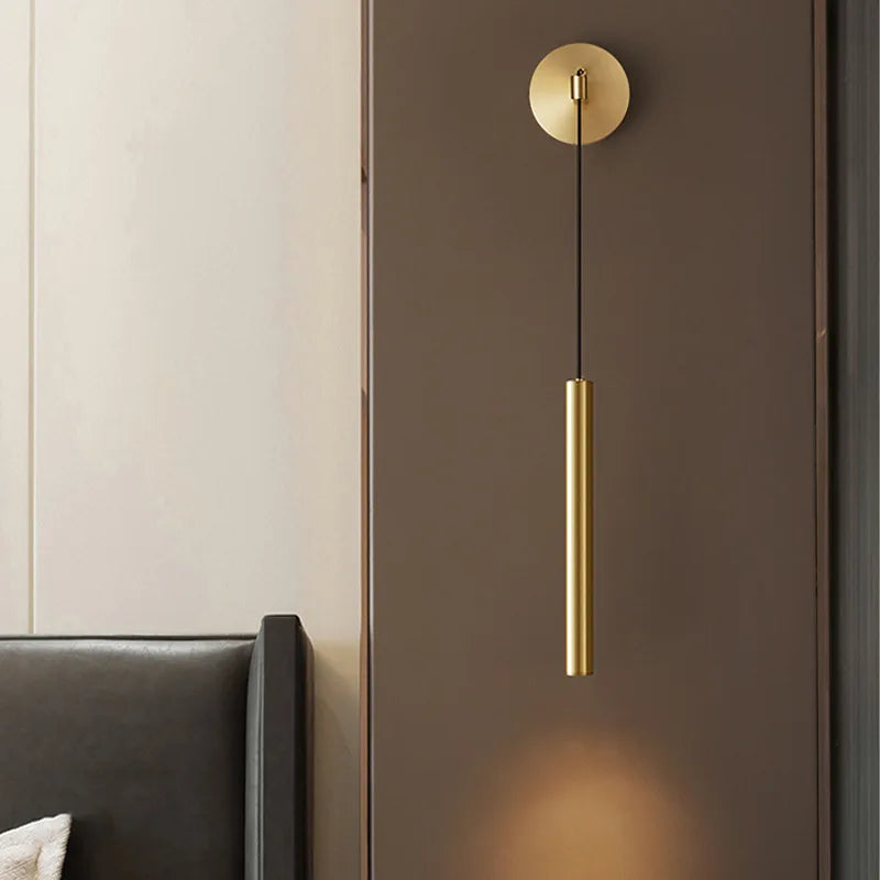 ™ Height-Adjustable Copper LED Wall Lamp: Luxurious Warm Atmosphere for Bedside, Foyer, Hotel