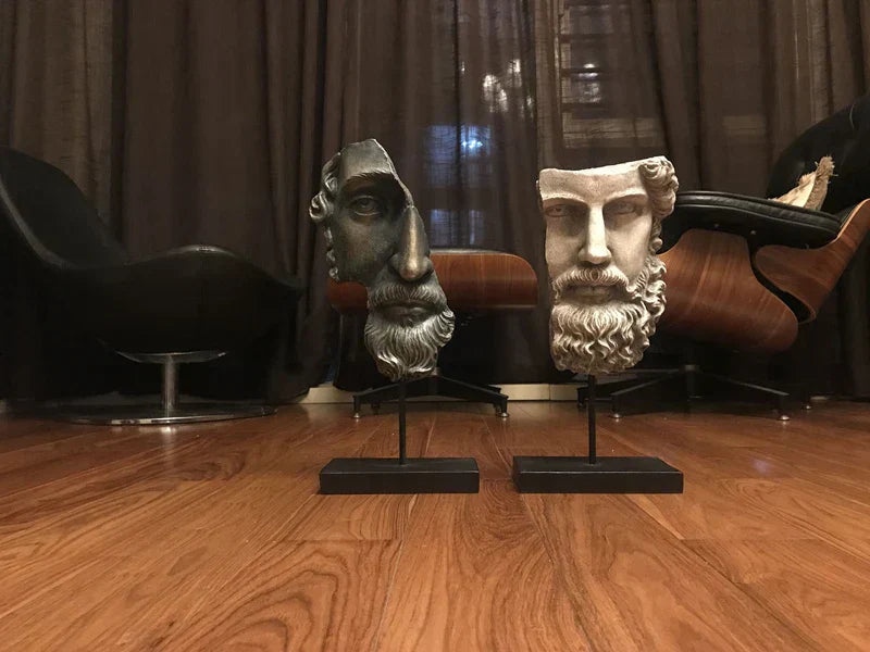 DecorBites™ Abstract David Face Resin Sculpture for Home Decor