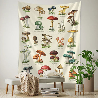DecorBites™ Cactus & Mushroom Girl Tapestry - Hippie Boho Psychedelic Wall Art Decor