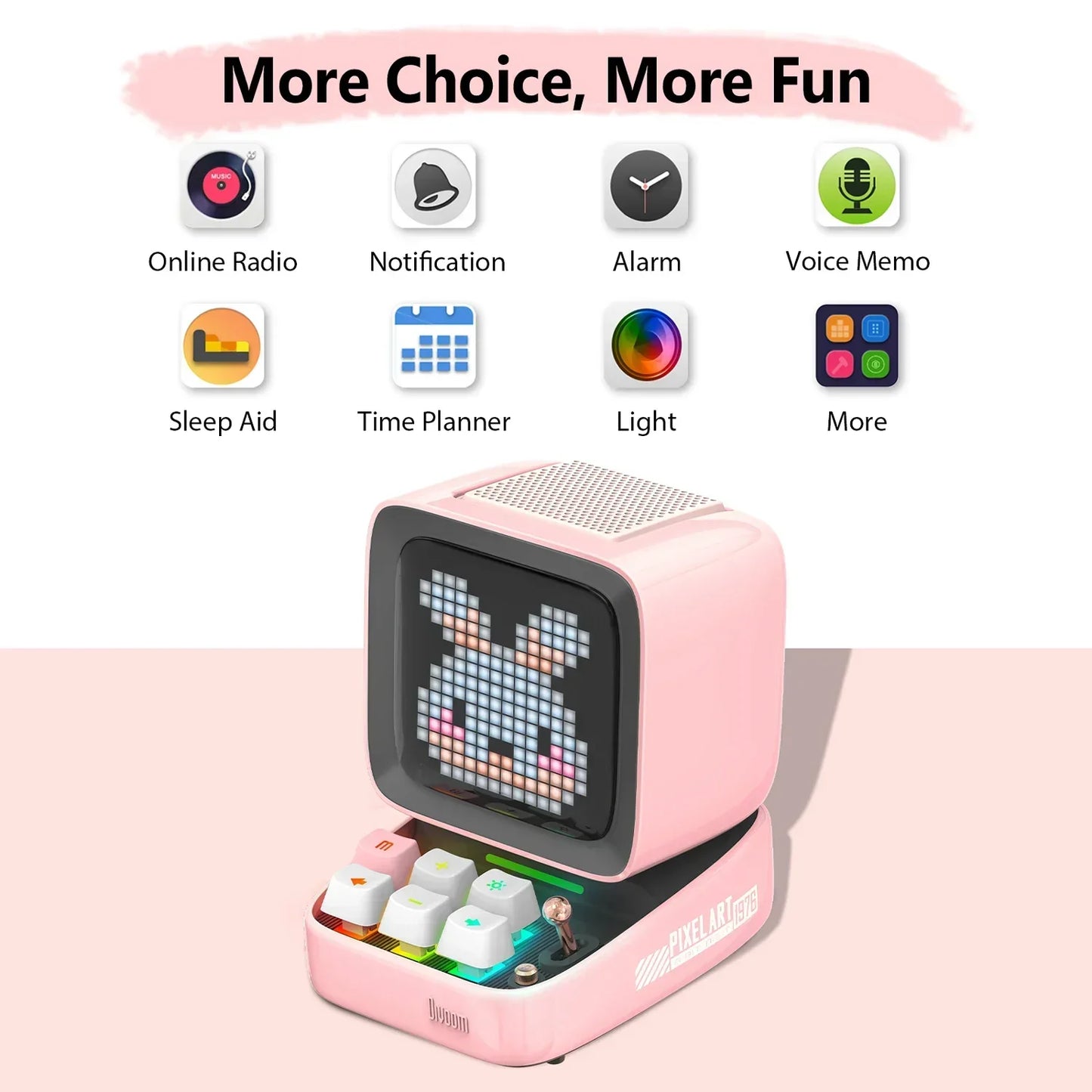 DecorBites™ Ditoo-Pro Retro Pixel Art Bluetooth Speaker Alarm Clock LED Display Board