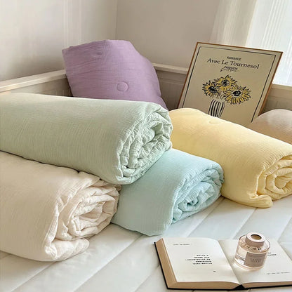 DecorBites™ Cooling Wrinkled Yarn Summer Blanket - Breathable & Thin Comforter