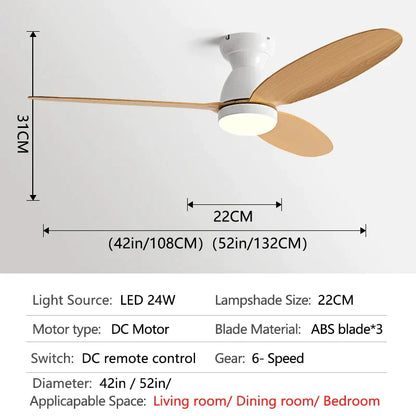 DecorBites™ LED Ceiling Fan with Remote Control - American Modern Design - Ceiling Light Fan