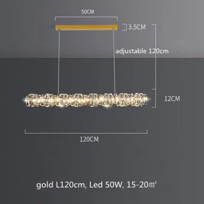 DecorBites™ Dimmable Crystal Chandelier Pendant Light for Modern Luxury Living Room.