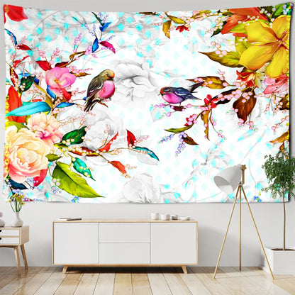DecorBites™ Botanical Flying Bird Tapestry Wall Hanging for Nature Inspired Boho Living Room