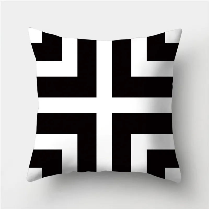 DecorBites™ Geometric Stripes Pillowcase 45x45cm Polyester Cushion Cover for Living Room