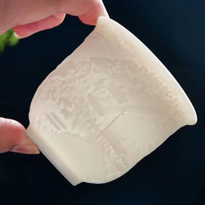DecorBites™ Bone China Tea Cup Set | Cute Goat Fat Jade Ceramic Teacups & Mugs