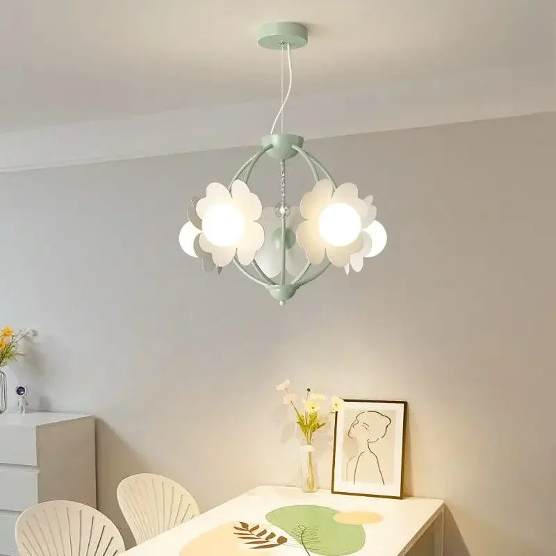 DecorBites™ LED Flower Chandelier: French Retro Style for Bedroom, Living Room, Restaurant