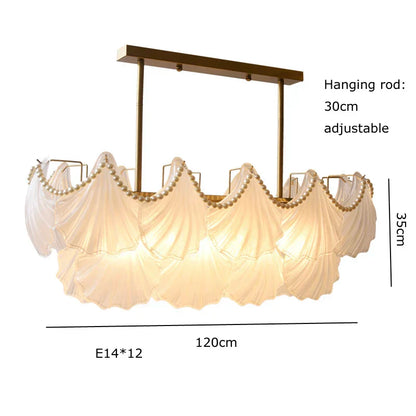 DecorBites™ Crystal Pearl Chain Chandelier: Luxe Hanging Lamp for Exquisite Home Decor