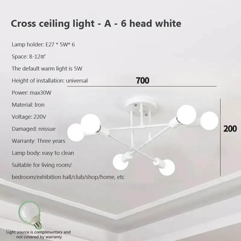 DecorBites™ LED Ceiling Chandelier: Modern Light Fixture for Living Room, Bedroom, Hall - Indoor Home Decor