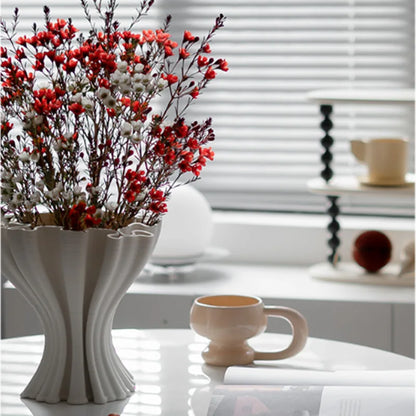 DecorBites™ Abstract Geometry Ceramic Vase for Flower Arrangement