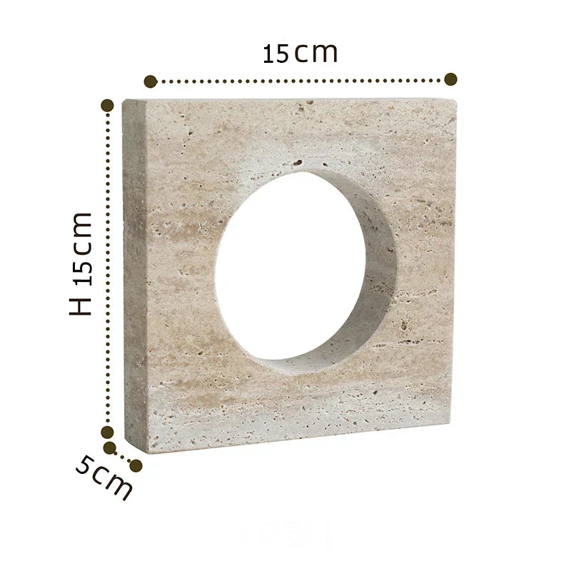 DecorBites™ Archway Shape Travertine Sculpture Figurine Statue for Home Decor