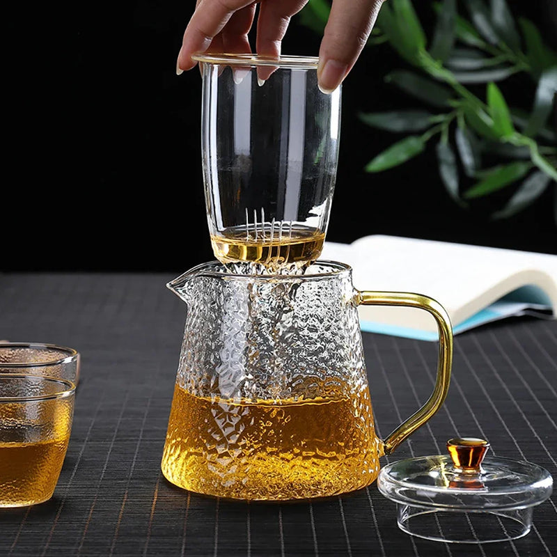 ™ Heat-Resistant Glass Teapot with Pu Erh Infuser for Tea Brewing