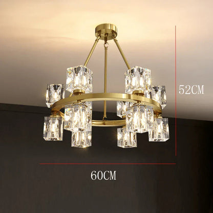 DecorBites™ Crystal Chandelier for Living and Dining Room Lighting