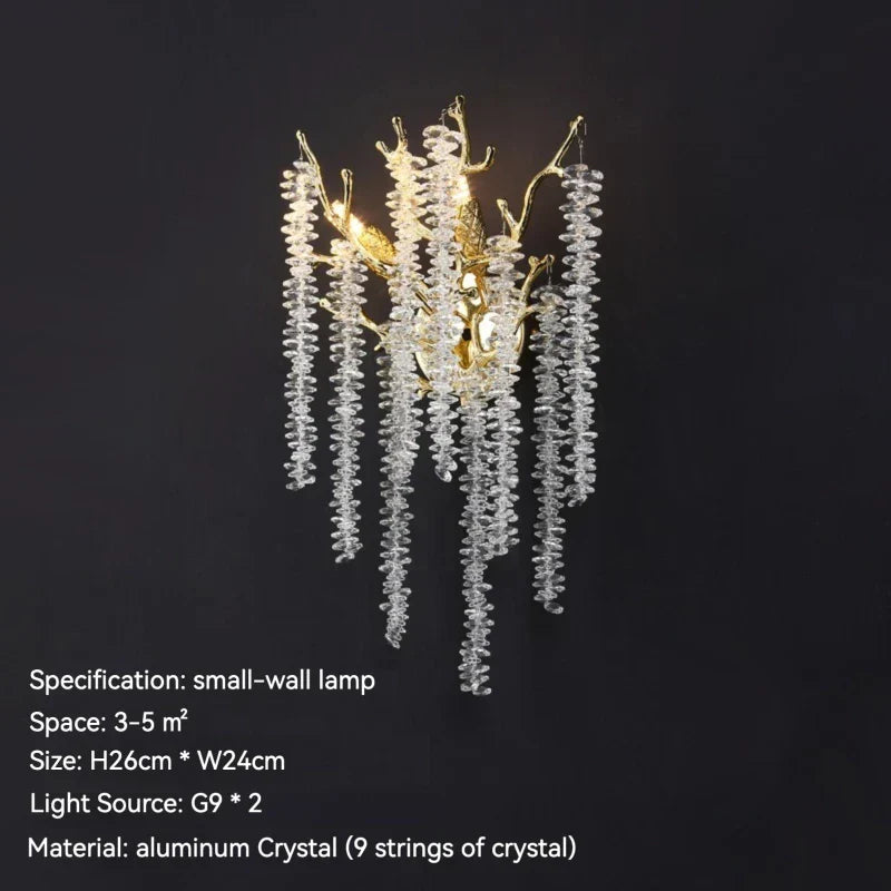 DecorBites™ Crystal Metal Chandelier: Elegant Luxury Hanging Lamp for Home Hotel Decor