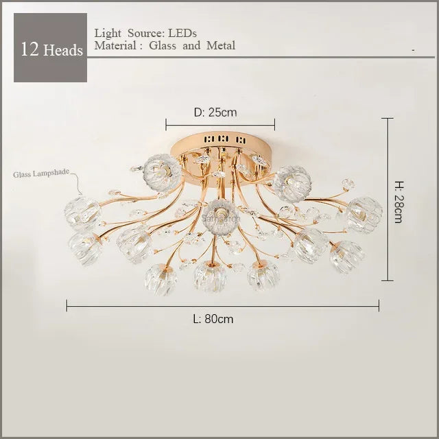 DecorBites™ Crystal Ceiling Light for Modern Light Luxury Living Spaces by Samsarah Lighting