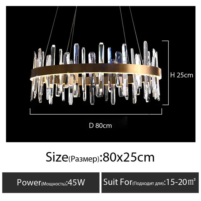 DecorBites™ K9 Luxury Pendant Chandelier: Elegant Indoor LED Lighting for Kitchen, Living Room & Bedroom.