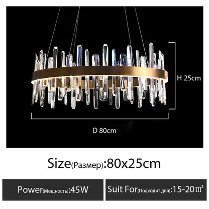 DecorBites™ K9 Luxury Pendant Chandelier: Elegant Indoor LED Lighting for Kitchen, Living Room & Bedroom.
