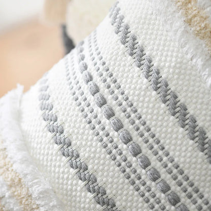 DecorBites™ Boho Geometric Tufted Tassel Cushion Cover 30x50/45x45cm