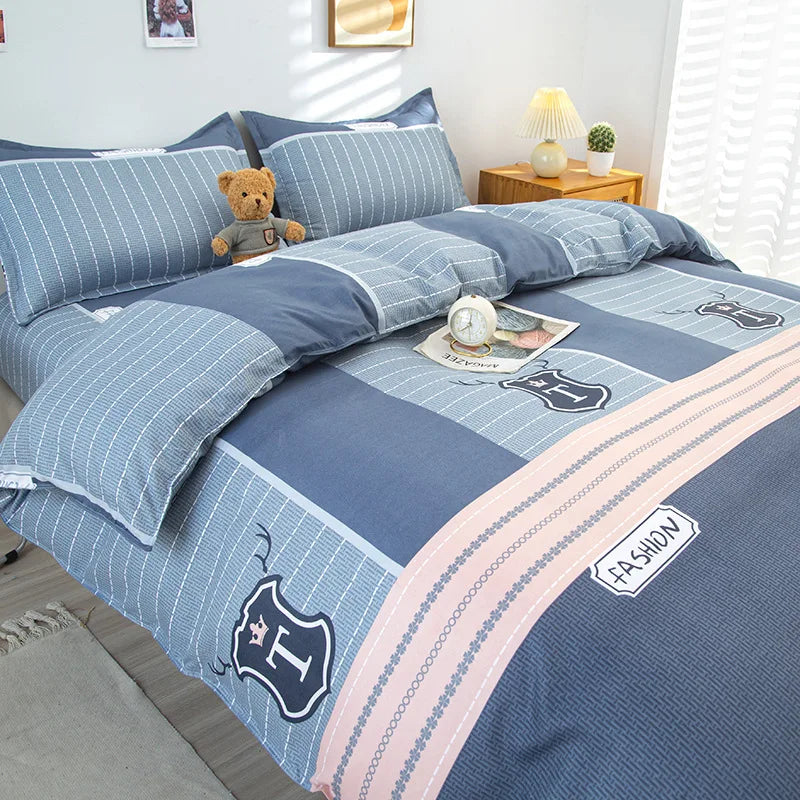 DecorBites™ Lattice Plant Geometric Pattern Bedding Set with Sheet Pillows