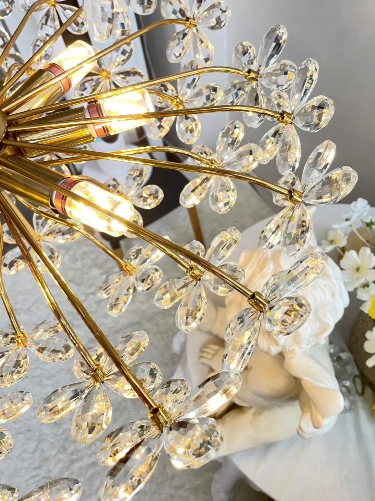 DecorBites™ Crystal Flower Pendent Chandelier - Modern Design for Living Room, Restaurant, and Bedroom