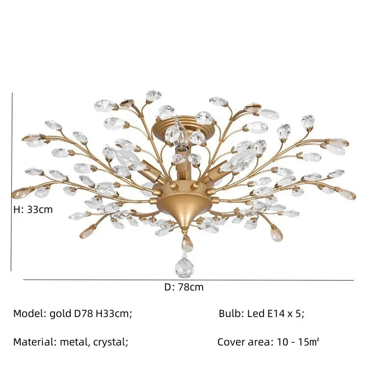 DecorBites™ Crystal Chain Pendant Chandelier LED Lights for Indoor Decor
