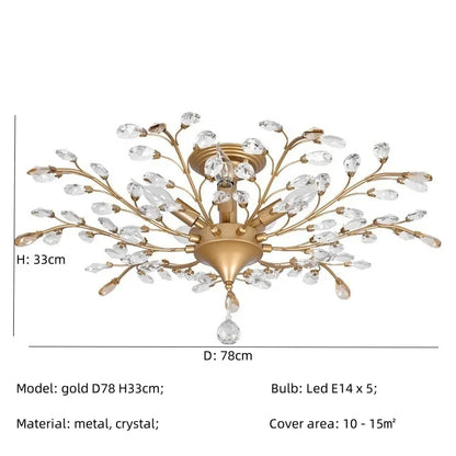 DecorBites™ Crystal Chain Pendant Chandelier LED Lights for Indoor Decor