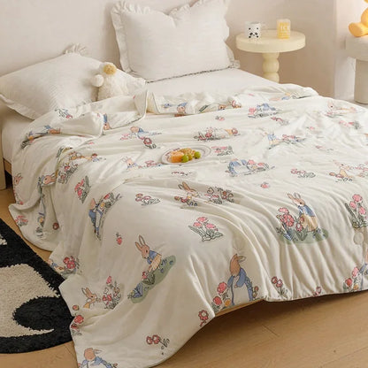 DecorBites™ Cooling Summer Blanket | Soft & Breathable Natural Plant Comforter