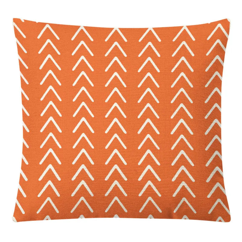 DecorBites™ Geometric Yellow Linen Pillow Cover for Modern Décor 45x45cm