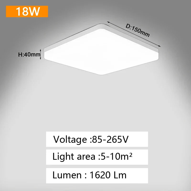 DecorBites™ LED Panel Ceiling Light 48w 36w 24w 18w for Bedroom Living Room Home Lighting