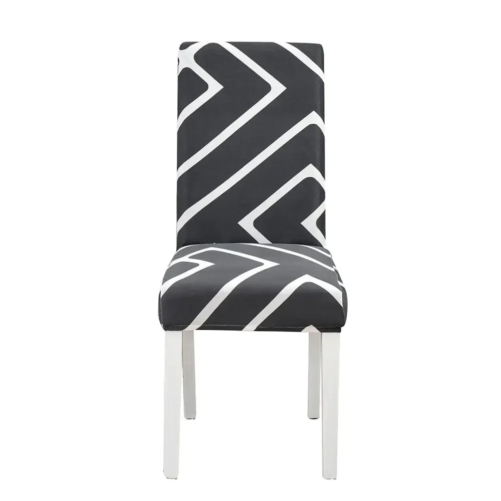 DecorBites™ Geometric Stretch Chair Cover Slipcovers | Elastic Seat Case
