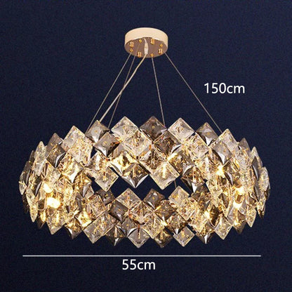 DecorBites™ Crystal Chandelier for Living & Dining Room, Luxury Ceiling Light Fixture