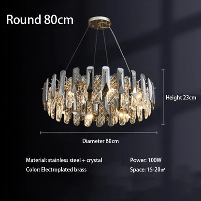 DecorBites™ Crystal LED Chandelier: Modern Luxury Room Decor Pendant Light for Home, Bedroom, Restaurant & Ceiling
