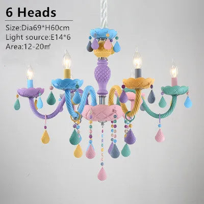 DecorBites™ Crystal Chandelier: Modern Macaron Color Children Room Luminaire