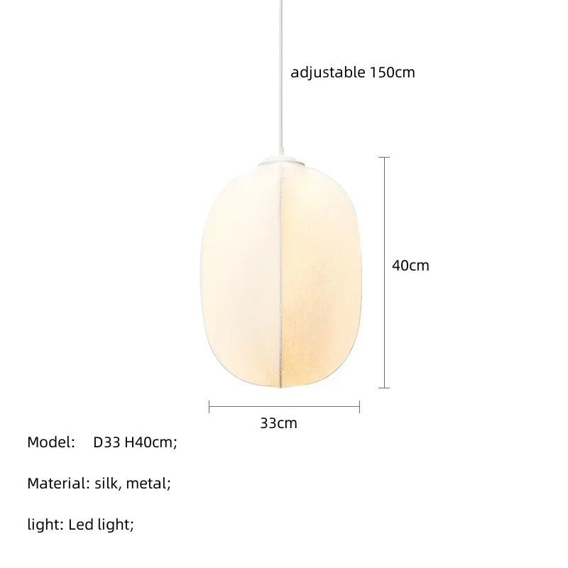 DecorBites™ Japanese Silk Pendant Lights for Wabi Sabi Nordic Chandeliers and Home Decoration