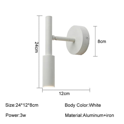 DecorBites™ LED Rotatable Wall Lamp 3W Spotlight Bedroom Sconce Light Fixture