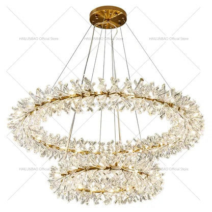 DecorBites™ Crystal Chandelier for Living and Dining Room High-End Elegant Bedroom Lighting