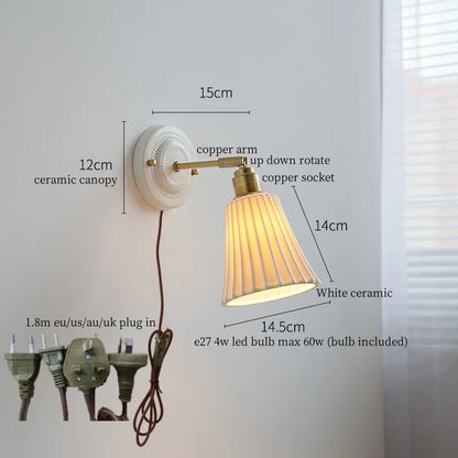 DecorBites™ Ceramic LED Wall Lamp Bedroom Kitchen Bathroom Mirror Bedside Stair Light