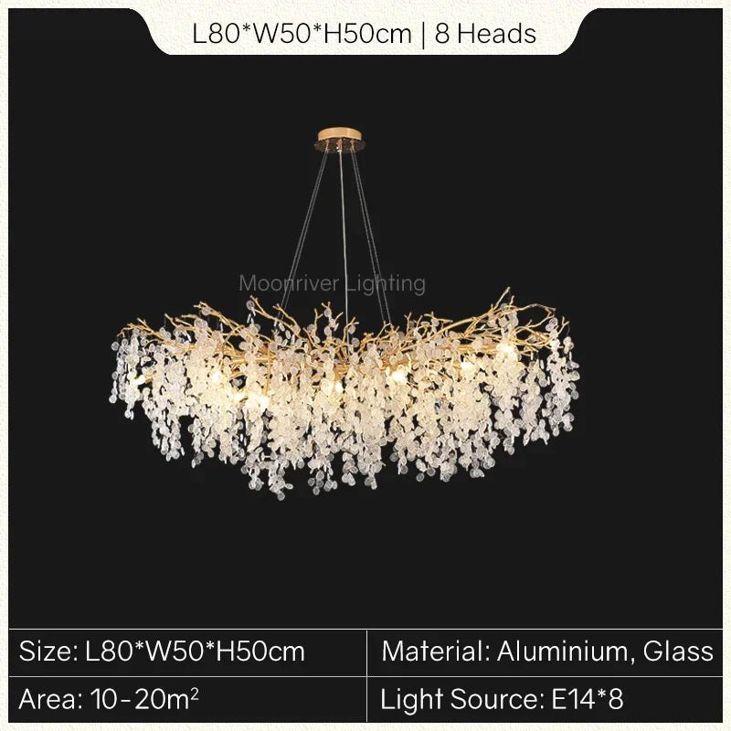 DecorBites™ Gold Tree Branch Chandelier: Elegant European Style Pendant Light for Home Decor